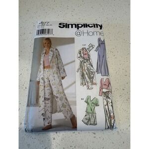 Simplicity 5877 Misses Lounge Pants Shorts Robe Knit Nightgown Top Sz M-XL Uncut